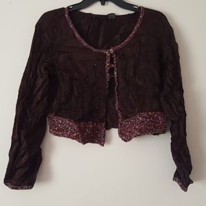 Bhag's satin embroidered cropped jacket